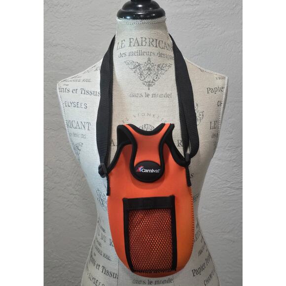 Carnival Cruise Line Insulated Water Bottle Carrier Bag ID Holder Shoulder Strap - Picture 1 of 6